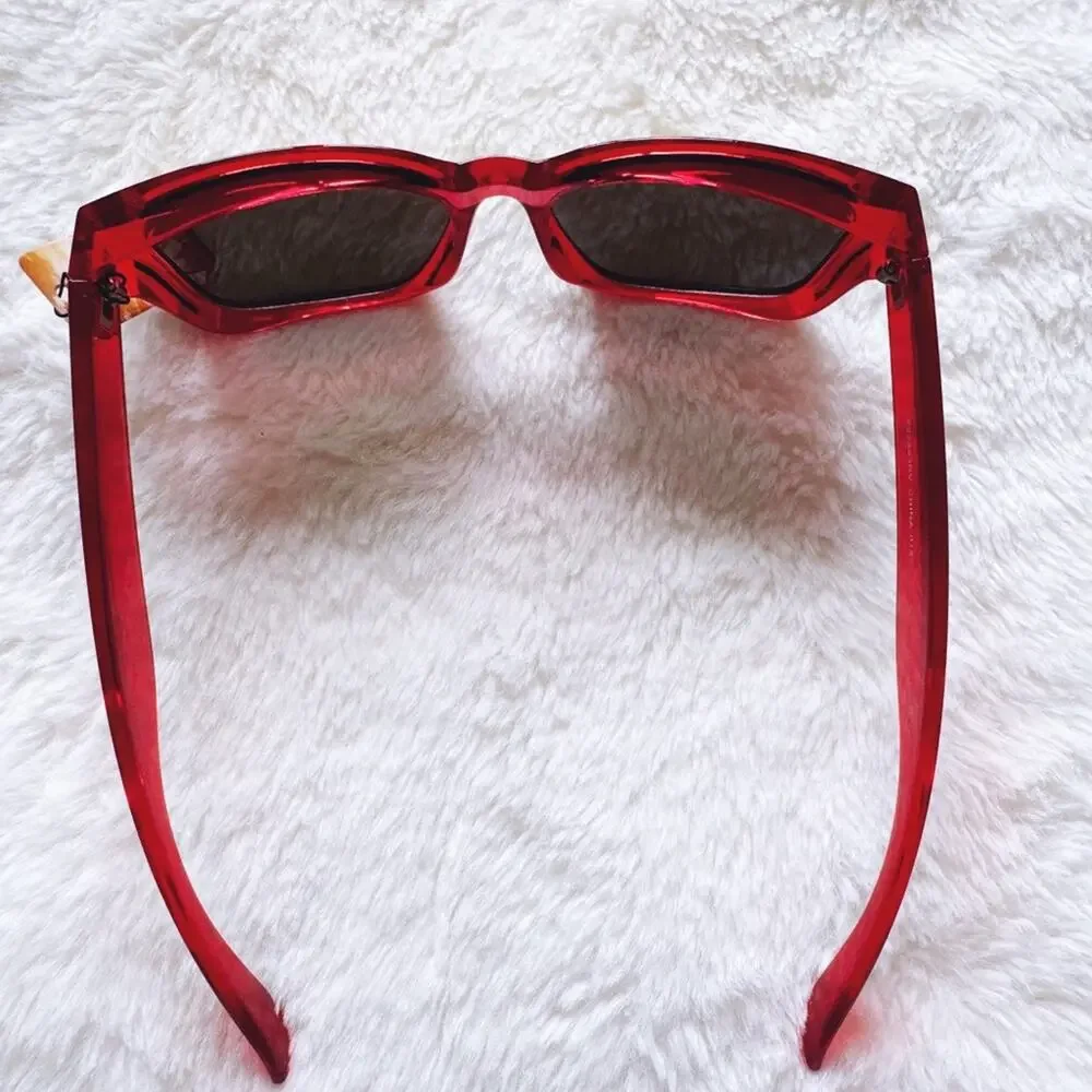 Cedric Bright Red Mirrored Sunglasses